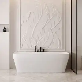 Ванна  Abber Stein 170х80 AS9616 из искусственного камня, Белая матовая