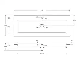 Керамическая раковина CEZARES CZR-8070-120