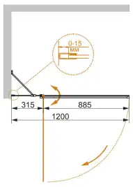 Шторка для ванны Cezares ECO 120 см, ECO-O-V-11-120/140-C-Cr, профиль Хром, стекло Прозрачное