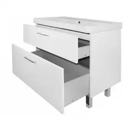 Тумба с раковиной Azario Ника 90 CS00089956, напольная, Белая глянцевая
