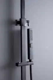 Душевая система Allen Brau Infinity 5.21029-31 для ванны с изливом, верхний и ручной душ, Черный матовый