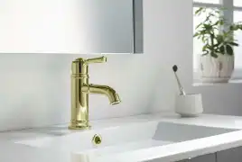 Смеситель для раковины Aquatek Классик AQ1510PG, однорычажный, цвет Полированное золото