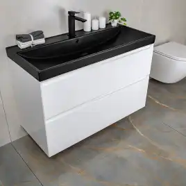 Тумба с раковиной AVS Гармония 100 белая, N821-07-1000WG-02-1010BM