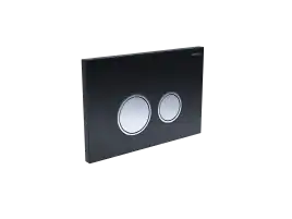 Панель смыва Aquatek Черная,закаленное стекло (клавиша круглая,ободок хром) KDI-0000029