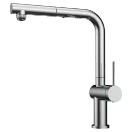 Смеситель для кухни AVS PureRiver матовое серебро, Г-образный выдвижной излив, 837-160-MS