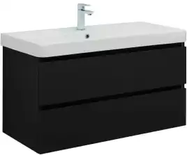 Тумба под раковину Aquanet Вега 2.0 100 черный, подвесная, 337951