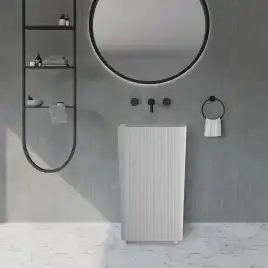 Раковина напольная ABBER STEIN 50х35х85 AS2505-H, прямоугольная, белая матовая