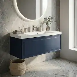 Тумба с раковиной Azario Belloni 100 CS00098076, подвесная, Темно-синий