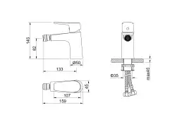 Смеситель для биде Aquatek Бетта AQ1118BGM, Оружейная сталь