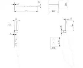 Душевая система ABBER Weiss Insel AF8052W скрытого монтажа без излива, термостат, белый