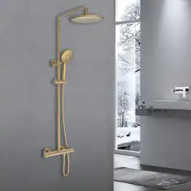 Душевая система  Vincea Desire VSFS-1D0TBG VSFS-1D0TBG  с термостатом, брашированное золото
