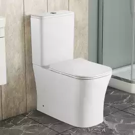 Унитаз-компакт Azario ANTEO SQUARE AZ-1218A напольный, безободковый, с бачком и сидением микролифт, цвет белый