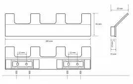 Планка с 4-мя крючками 20,5 см BEMETA SOLO хром 139105212