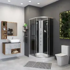 Душевая кабина Niagara Classic 120х80х210 NG-3512-14LBKTG низкий поддон, с гидромассажем, 35121433LBKTG