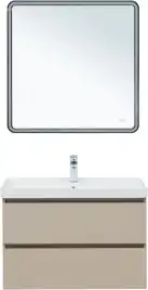 Тумба под раковину Aquanet Вега 2.0 80 бежевый, подвесная, 337943