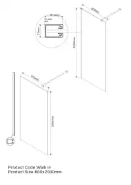 Душевая перегородка Vincea Walk in 60 VSW-1H600CLG, профиль матовый золотой, стекло прозрачное