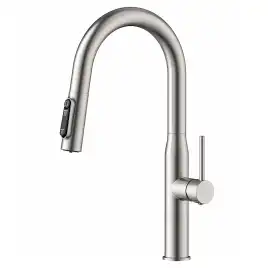 Смеситель для кухни с выдвижным изливом AVS PureRiver брашированный никель, 811-171-BN