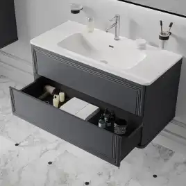 Тумба с раковиной IDDIS Oxford Neo 100, подвесная, Темно-серый, OXN10D0i95K