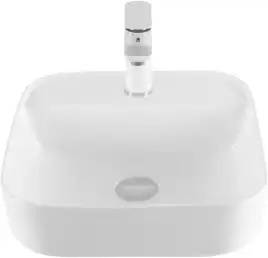 Раковина накладная Aquanet CITY-2 39х39х14 квадратная, Белая глянцевая