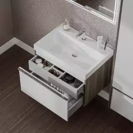 Раковина KERAMA MARAZZI CUBO подвесная\мебельная, 70 см, белая глянцевая, CU.wb.70