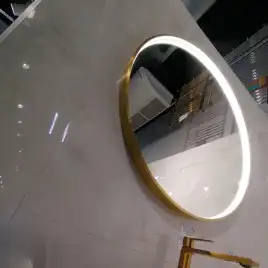 Зеркало с подсветкой AVS AZ 80 см Антипар Брашированное золото