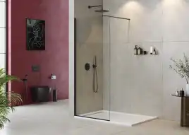 Душевая перегородка CEZARES LIBERTA-L-1-90-C-NERO стекло Прозрачное, профиль Черный