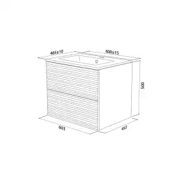 Тумба с раковиной IDDIS Bild 60, подвесная, Белая, BIL60W0i95K