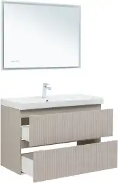 Тумба под раковину Aquanet Джейн (Flat) 90 бежевый, 343978