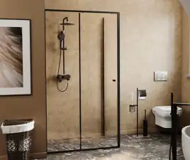 Душевой уголок WasserKRAFT Dill 61S 140х90 61S36 профиль Черный стекло Прозрачное