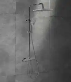 Душевая система  Vincea Next VSFS-1N0TGM VSFS-1N0TGM  с термостатом, вороненая сталь