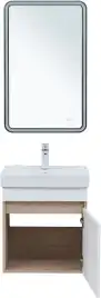 Тумба под раковину Aquanet Оптима 50 дуб светлый/белый сатин, 344798