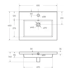 Керамическая раковина CEZARES CZR-8070-60