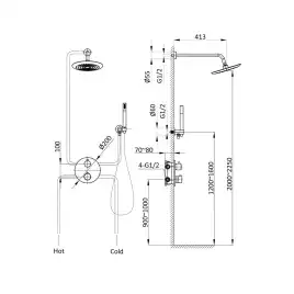 Душевая система  Vincea  VSFW-101TMB VSFW-101TMB  с термостатом, встраиваемая, черный матовый