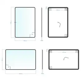 Зеркало с подсветкой AVS Неро 120x80 см, черное