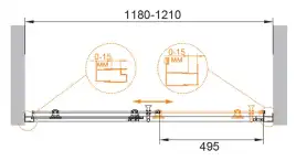 Душевая дверь Cezares ECO 120 см, ECO-O-BF-1-120-C-NERO, профиль Хром, стекло Прозрачное
