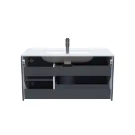 Тумба с раковиной IDDIS Edifice 100, подвесная, Темно-серый, EDI10D0i95K