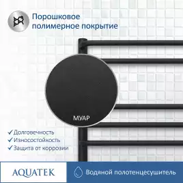 Полотенцесушитель водяной Aquatek Пандора 50х60 AQ RRС0760BL П7 нижнее подключение 1/2