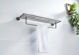 Полка для полотенец Aquatek Бетта AQ4615BGM, Оружейная сталь