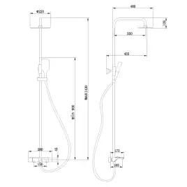 Душевая стойка ABBER Thermostat AF8516NGL с термостатом и изливом, никель