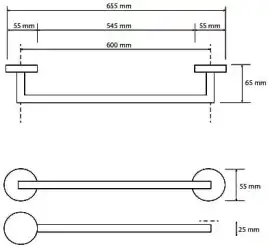 Полотенцедержатель 60 см BEMETA CORAL медное золото глянец 158204042