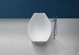 Ванна  Abber Stein 180х80 AS9610 из искусственного камня, Белая матовая