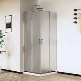 Душевой уголок Vincea City 100х90 VSS-5CT9010MT, дверь раздвижная, профиль хром, стекло текстурное