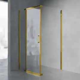 Душевой уголок AVS Фаворит 90x90 см профиль брашированное золото, стекло прозрачное, 803-0025-195-9090-GB-T