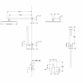 Душевая система ABBER Daheim AF8219NG скрытого монтажа без излива, никель
