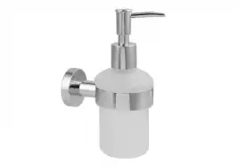 Дозатор для жидкого мыла Aquatek Вега AQ4005CR, Хром / Стекло матовое белое