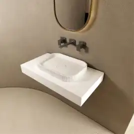 Раковина накладная ABBER STEIN 50х35х6 AS2602, прямоугольная, белая матовая