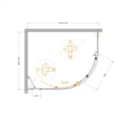 Душевой уголок CEZARES MOLVENO-RH-1-110/90-C-GM-IV стекло Прозрачное, профиль Оружейная сталь