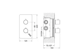 Смеситель для ванны с душем Aquatek Европа AQ1393CR встраиваемый, термостатический, Хром