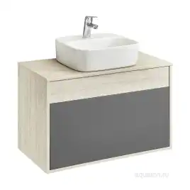 Тумба под раковину Aquaton Лофт Урбан 80 1A247601LQX60 подвесная цвет, серый графит / дуб орегон