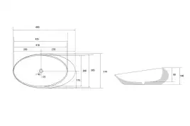Раковина накладная ABBER BEQUEM 49х31х14 AC2107, овальная, белая